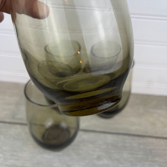 Vintage Libbey Glass Tempo Brown Flat Tumbler | 14oz Glass | Set of 4 - Picture 5 of 9